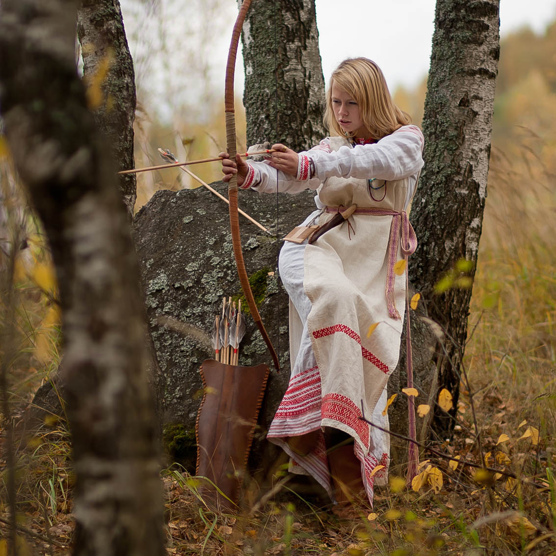 Sexy photo Girls in Slavic costumes in Varanasi